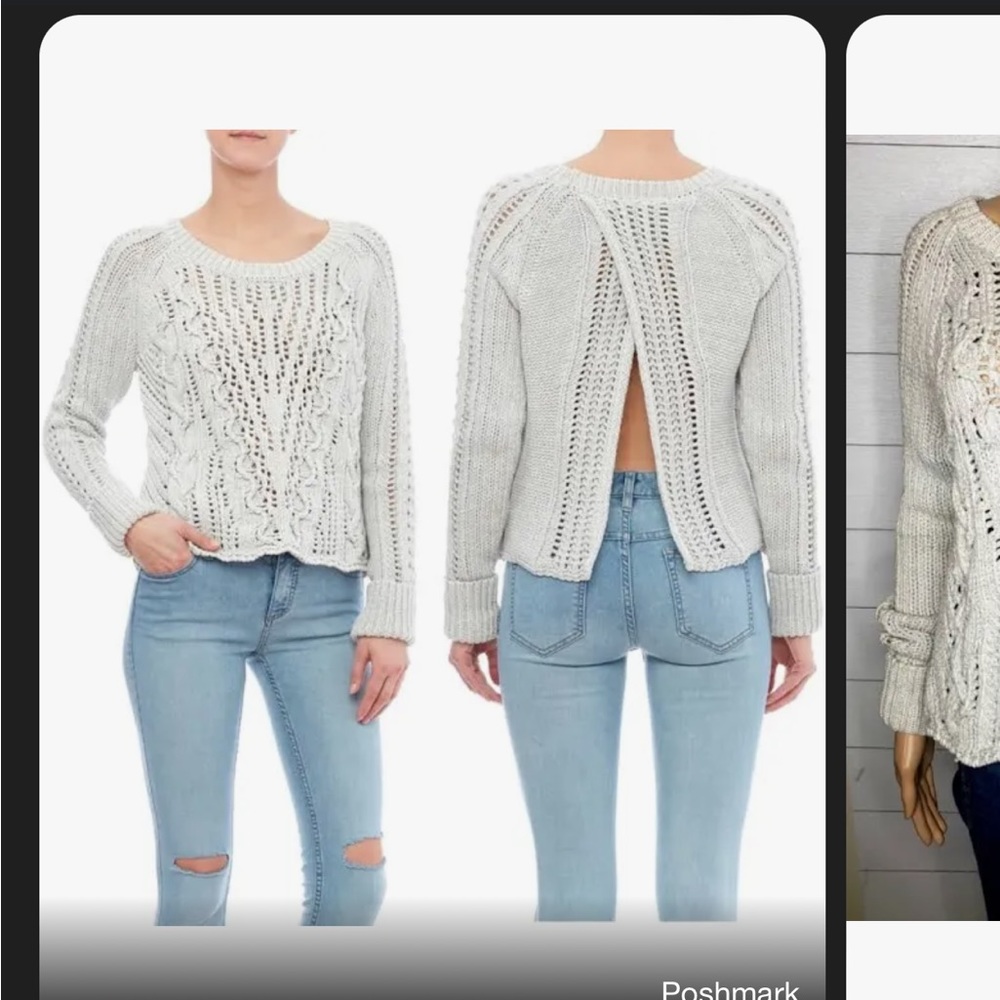 Free People Cross Cable Sweater